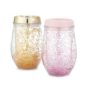 NIB Bari Lynn 2-Piece Glitter Sippy Cup Set – Pink & Gold Star